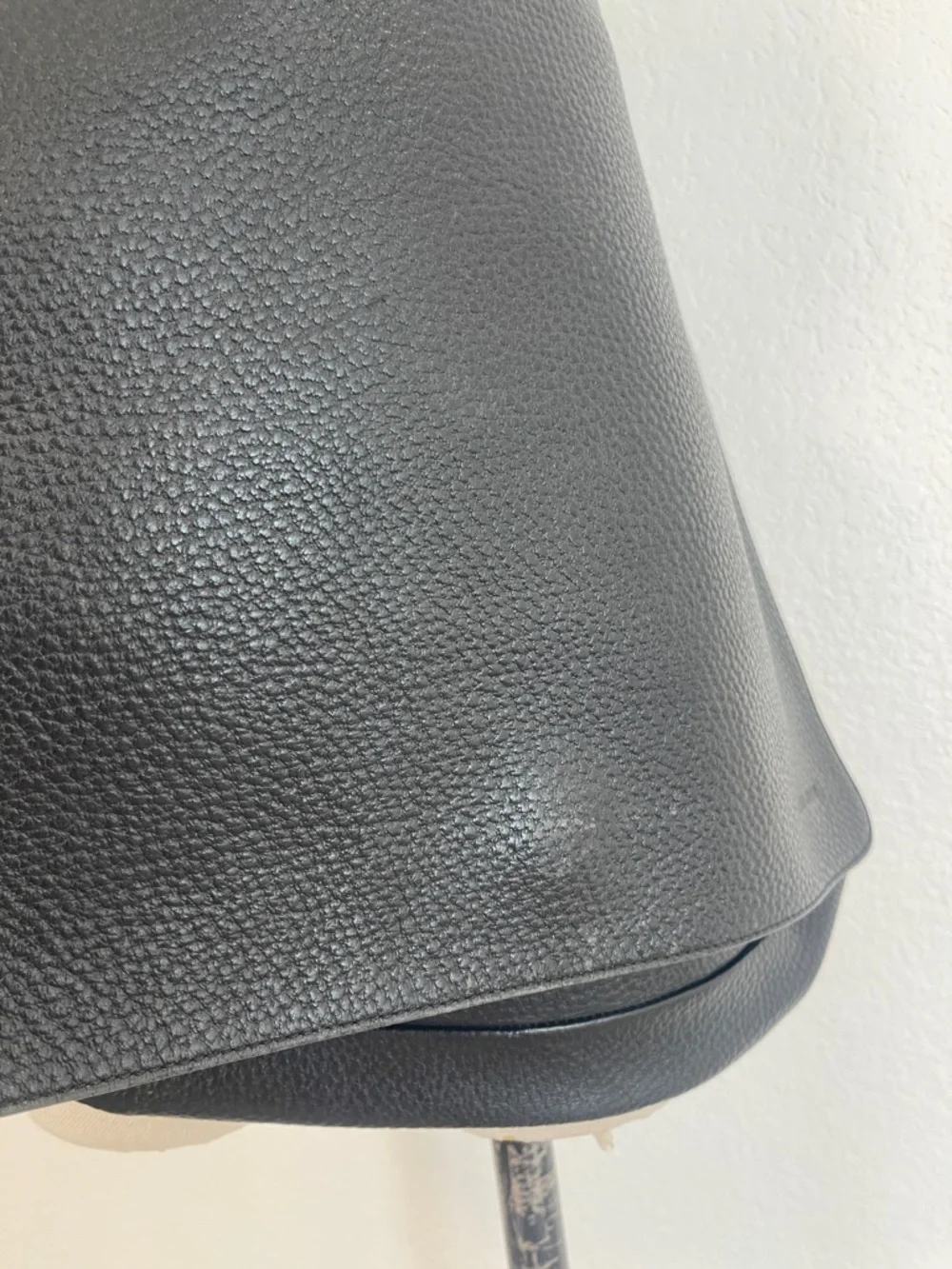 Giorgio Armani Le Collezioni Men's Black Pebbled Leather Messenger Bag